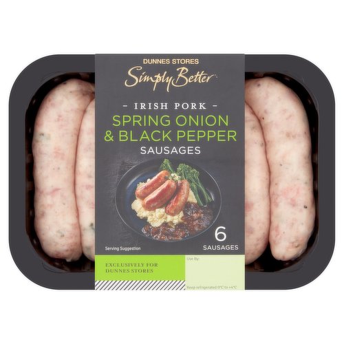 Dunnes Stores Simply Better 6 Irish Pork Spring Onion Black Pepper