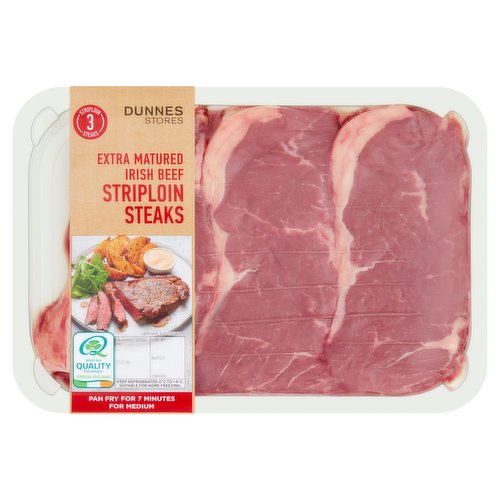 Dunnes Stores 3 Extra Matured Irish Beef Striploin Steaks 540g Dunnes