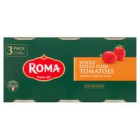 Roma Whole Peeled Plum Tomatoes in Rich Tomato Juice 3 x 400g