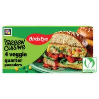 Birds Eye Green Cuisine 4 Veggie Quarter Pounders 454g