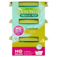 John West No Drain Fridge Pot Tuna Steak with a Little Olive Oil 3x110g