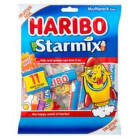 HARIBO Starmix Minis Fruit & Cola Flavour Jelly & Foam Sweets 11 x 16g Fun Size Bags Multipack 176g
