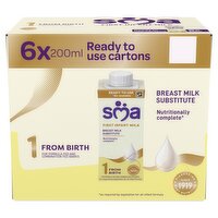 SMA First Infant Milk from Birth 6 x 200ml