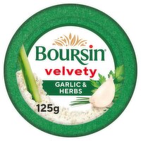 BOURSIN Velvety Garlic & Herbs Spreadable Soft Cream Cheese 125g