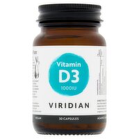 Viridian Vitamin D3 1000IU 30 Capsules