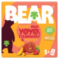 BEAR Fruit Yoyos Giant Strawberry and Mango Multipack 5x20g
