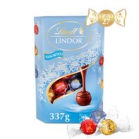 Lindt Lindor Milk & White Assorted Chocolate Truffles Box 337g