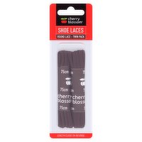 Cherry Blossom Round Lace Twin Pack Brown 75cm