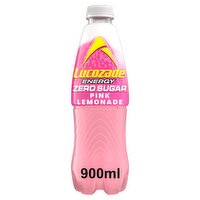 Lucozade Energy Zero Sugar Drink Pink Lemonade 900ml