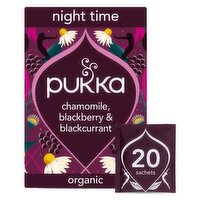 Pukka Organic Night Time Berry Herbal Tea 20 Home Compostable Sleep Tea Bags