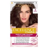 Excellence Créme 4 Brown: 100% Grey, 10x Nourished, 2x Shinier for visibly better hair.