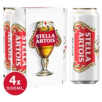 Stella Artois Premium Lager Beer Cans 4x500ml