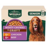 WINALOT Meaty Chunks Senior Mixed in Gravy Wet Dog Food 12x100g