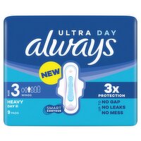 Always Ultra Sanitary Towels Heavy Flow Day (Size 3) Wings 9 Pads