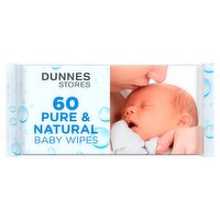 Dunnes Stores 60 Pure & Natural Baby Wipes