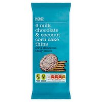 Dunnes Stores 6 Milk Chocolate & Coconut Corn Cake Thins 93g