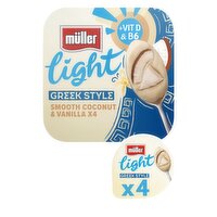 Müller Light Greek Style Smooth Coconut & Vanilla 4x115g (460g)