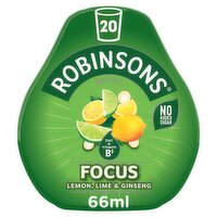 Robinsons Focus Lemon, Lime & Ginseng On-The-Go Squash 66ml