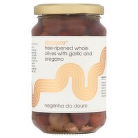 Sheridans Cheesemongers Azouro 'Negrinha do Douro' Whole Olives with Garlic and Oregano 350g