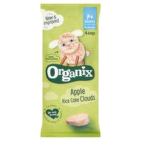 Organix Apple Rice Cake Clouds Organic Baby Snacks Multipack 4x18g 7 months+