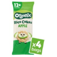 Organix Apple Rice Cake Organic Toddler Snacks Multipack 4x18g 12 months+