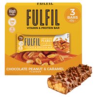 FULFIL Vitamin & Protein Bar Chocolate Peanut & Caramel Flavour 3 x 40g