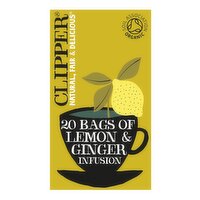Clipper Organic Lemon & Ginger 20 Tea Bags 50g
