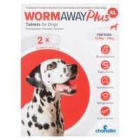 Chanelle Wormaway Plus XL 2 Tablets for Dogs Pork Flavour