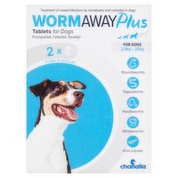 Chanelle Wormaway Plus 2 Tablets for Dogs Pork Flavour 