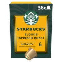 STARBUCKS BLONDE Espresso Roast by NESPRESSO, Blonde Roast Coffee, 188g box of 36