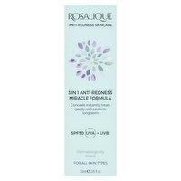 Rosalique Anti-Redness Skincare 3 in 1 Anti-Redness Miracle Formula SPF50 UVA + UVB 30ml