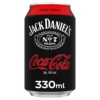 Jack Daniel's Old No. 7 Brand Tennessee Whiskey Mixed with Coca-Cola Zero Sugar 330ml