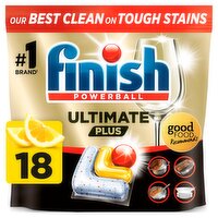 Finish Ultimate Plus All In One Dishwasher Tablets Lemon - 18 Tabs