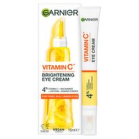 Garnier Brightening Vitamin C Eye Cream, 4% Vitamin C, Niacinamide, Banana Powder, Caffeine, 15ml
