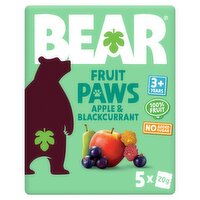 BEAR Fruit Paws Apple and Blackcurrant 3+ Years 5x20g
