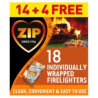 Zip 18 Individually Wrapped Firelighters