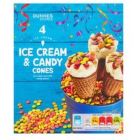 Dunnes Stores Ice Cream & Candy Cones Ice Cream 4 x 70g (280g)