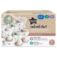 Tommee Tippee 6x 260ml Natural Start Anti-Colic Baby Bottles Slow Flow Teats 0m+