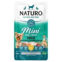 Naturo Natural Dog Food Mini Small Breed Duck with Rice and Vegetables Adult Dog 1-7 Years 150g