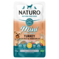 Naturo Natural Dog Food Mini Small Breed Turkey with Rice and Vegetables Adult Dog 1-7 Years 150g