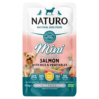 Naturo Natural Dog Food Mini Salmon with Rice & Vegetables Adult Dog 1-7 Years 150g