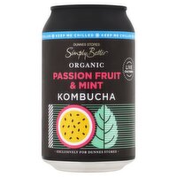 Dunnes Stores Simply Better Organic Passion Fruit & Mint Kombucha 330ml