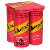 Schweppes Pink Grapefruit Meets Blood Orange Flavour 4 x 330ml