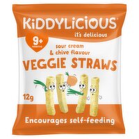 Kiddylicious Sour Cream & Chive Flavour Veggie Straws 9+ Months 12g