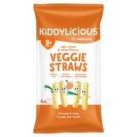 Kiddylicious Sour Cream & Chive Flavour Veggie Straws 9+ Months 4 x 12g (48g)