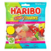 HARIBO Sour Sparks Fruit & Cola Gums Sweets Sharing Bag 140g