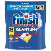 Finish Quantum All In One Lemon Dishwasher Tablets - 24 Tabs