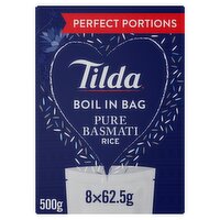 Tilda Boil in Bag Pure Basmati Rice 8 Bags 500g