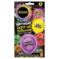 Illooms 5 LED Birthday Light Up Balloons