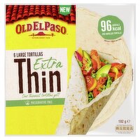 Old El Paso Extra Thin Tortilla Wraps, 6 Tortilla Wraps, 192g
